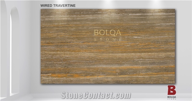 Iran Brown Travertine Slabs -- WIRED TRAVERTINE
