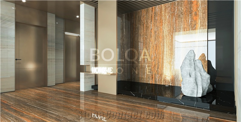 Iran Brown Travertine Slabs -- WIRED TRAVERTINE