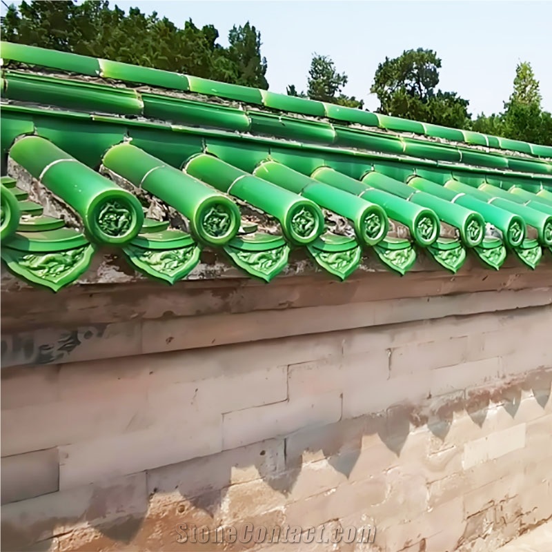 Green Antique Chinese Bamboo Style Garden Roofing