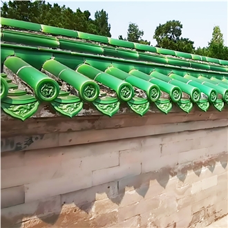 Green Antique Chinese Bamboo Style Garden Roofing