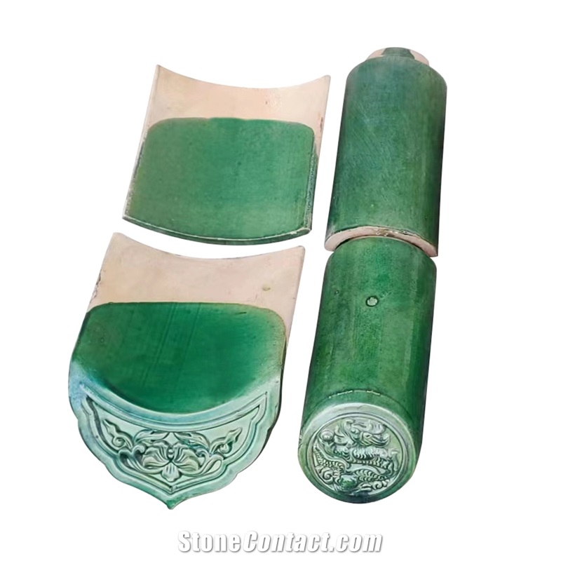 Green Antique Chinese Bamboo Style Garden Roofing