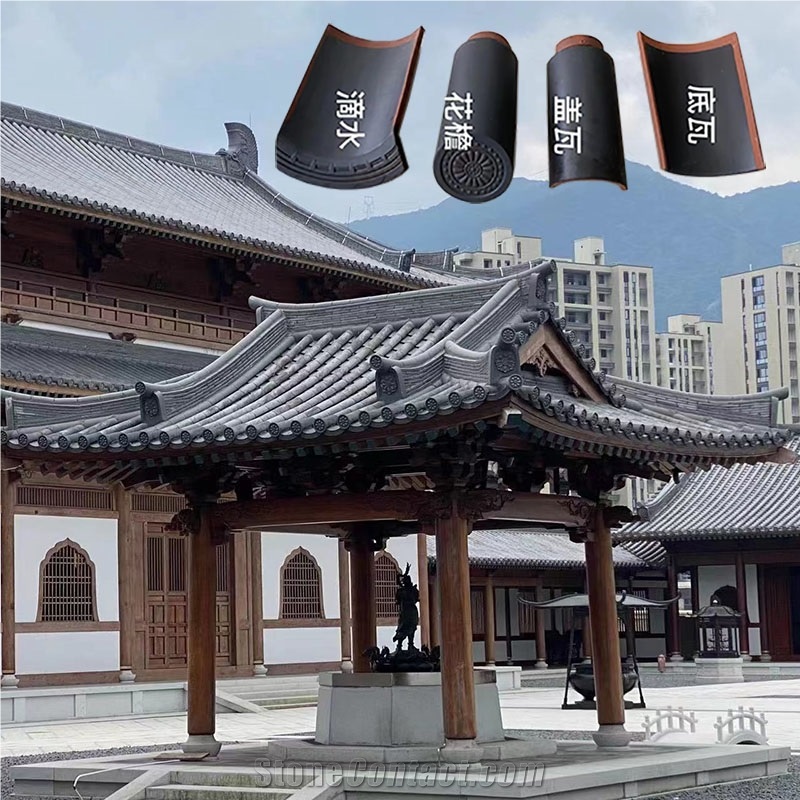 Tea House Roofing Material Glazed Clay Japanese Roof Tiles