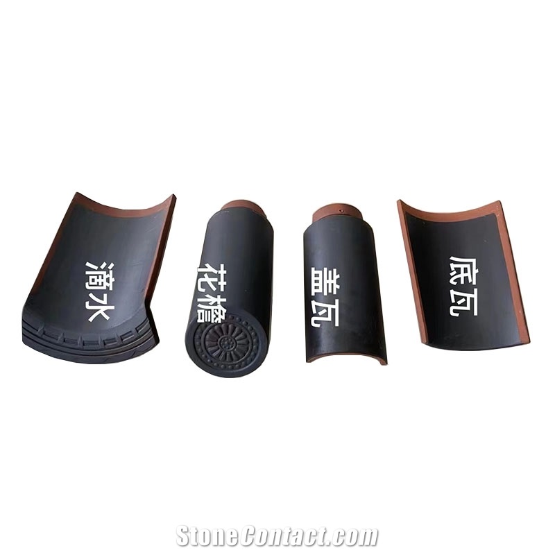 Tea House Roofing Material Glazed Clay Japanese Roof Tiles