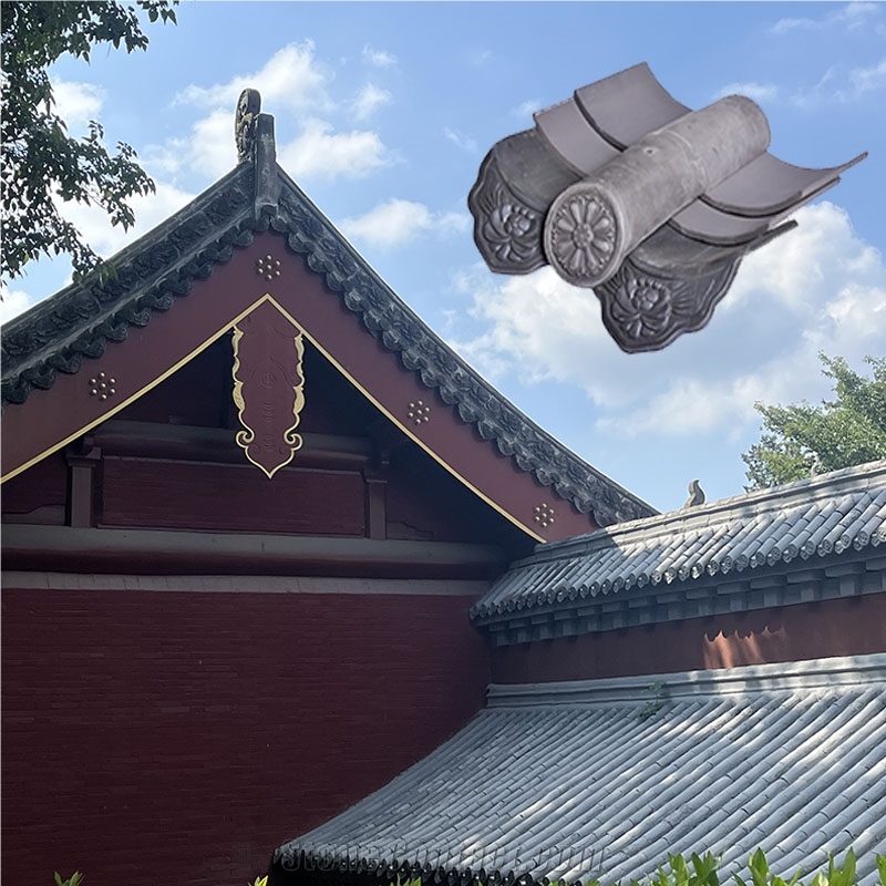 Temple Pagodas Clay Grey Style Roofing Japanese Roof Tiles