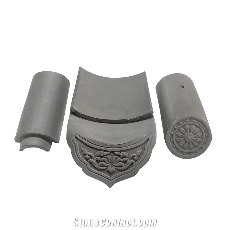 Temple Pagodas Clay Grey Style Roofing Japanese Roof Tiles