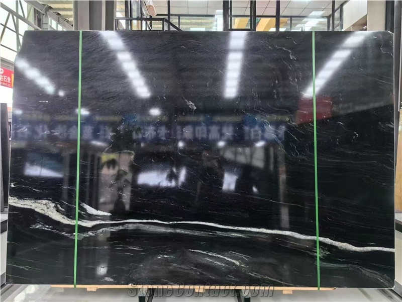 Ancient Black Via Lactea Granite Slabs