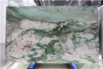 Emerald Green Quartzite Slabs And Wall Panels For Hotel Lobby