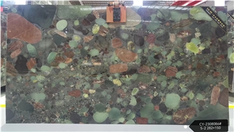Colourful Four Season Green Granite Slabs