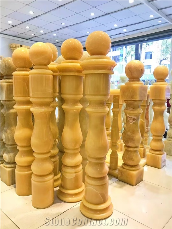 Factory Price Natural Stone Onyx Staircase Rails Baluster