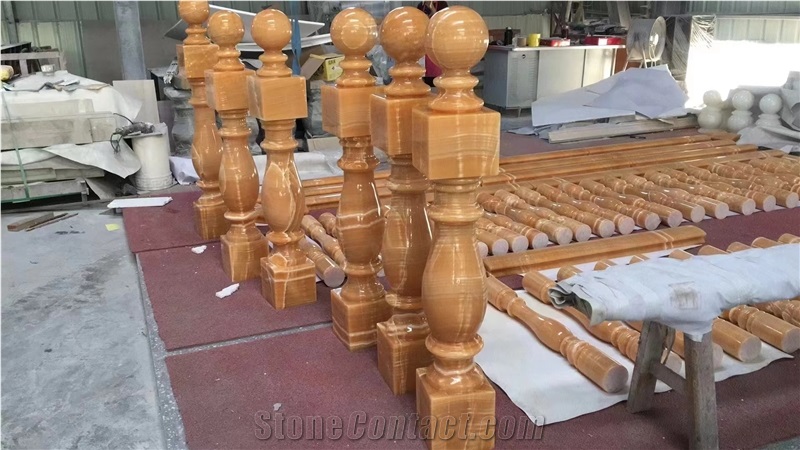 Factory Price Natural Stone Onyx Staircase Rails Baluster