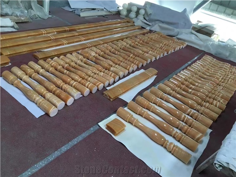 Factory Price Natural Stone Onyx Staircase Rails Baluster
