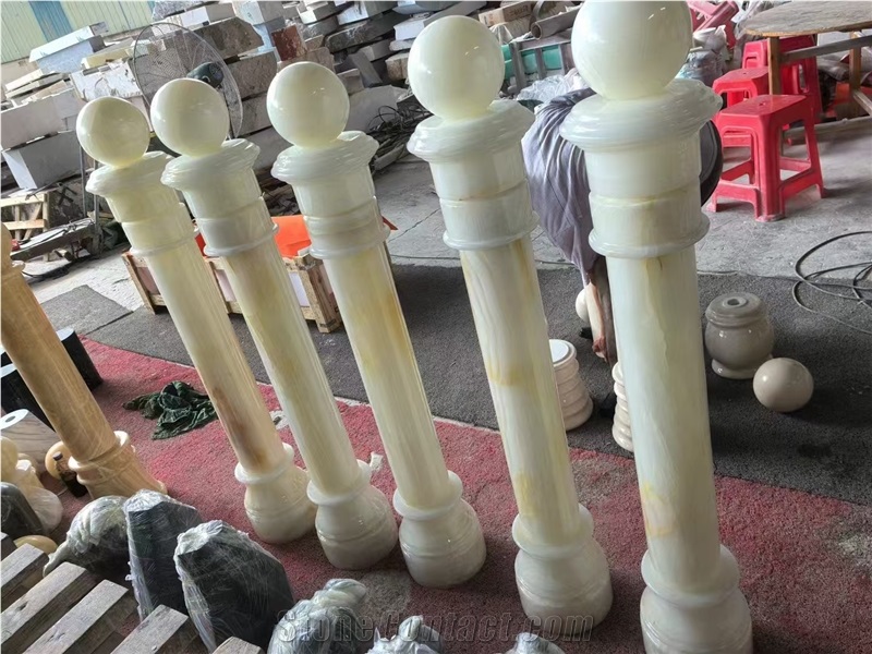 Factory Price Natural Stone Onyx Staircase Rails Baluster