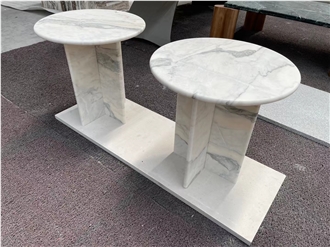 Natural Calacatta Viola Marble Rounded Tables