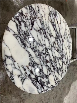Natural Calacatta Viola Marble Rounded Tables
