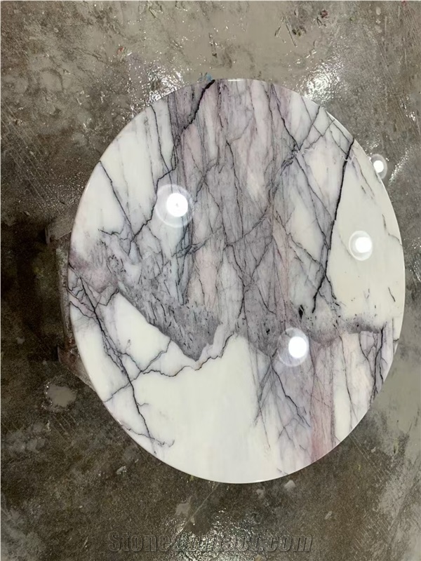 Natural Calacatta Viola Marble Rounded Tables