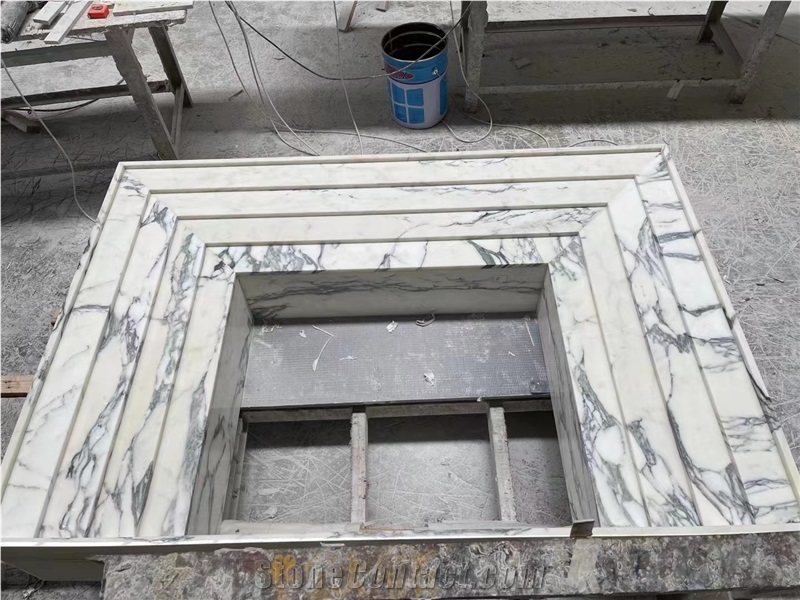 Natural Stone Marble Modern Fireplace Surround Mantel