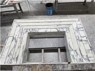 Natural Stone Marble Modern Fireplace Surround Mantel