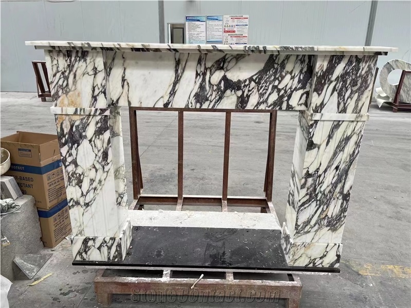Natural Stone Marble Modern Fireplace Surround Mantel