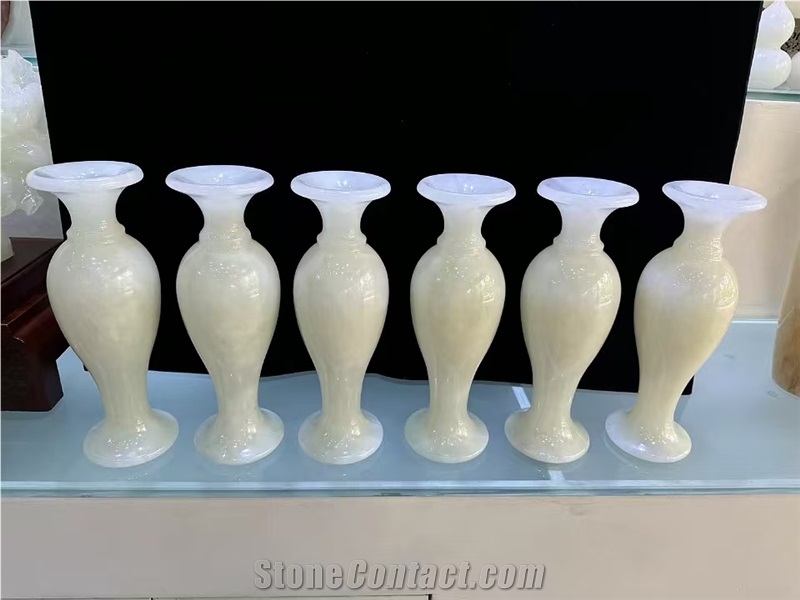 Natural Stone Onyx Home Decorative Flower Interior Vase