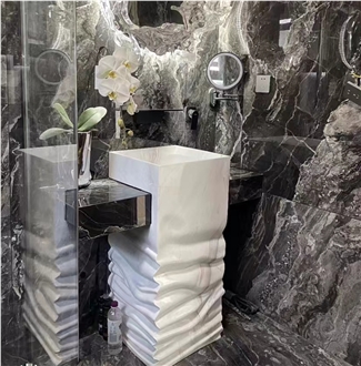 New Arrival Modern Natural Stone Marble Bathroom Sink