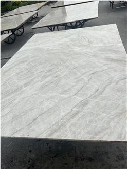 Open Book Match Delicatus Mint Taj Mahal Quartzite Slabs