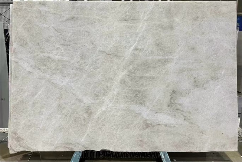 Open Book Match Delicatus Mint Taj Mahal Quartzite Slabs