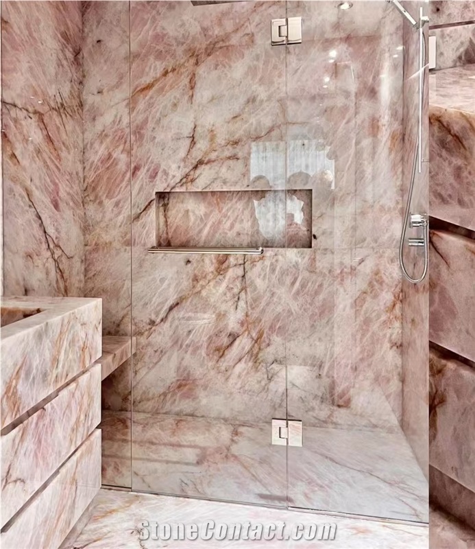 Pink Lady Lumix Quartzite Bathroom Tiles For Wall And Floor