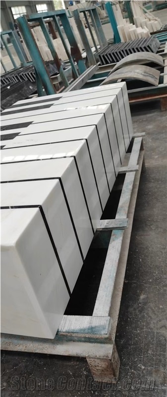 Waterjet Cut White Marble Inlay Round Table Tops