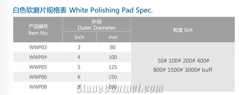 WWP03 White Polish Pad Used Polish Stone