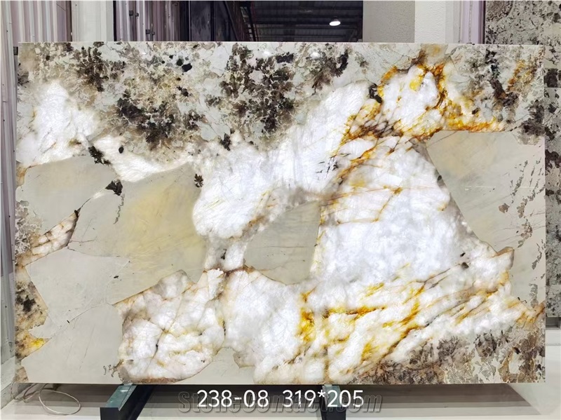 Brazil Backlit Pandora Quartzite Slabs For Wall Decoration