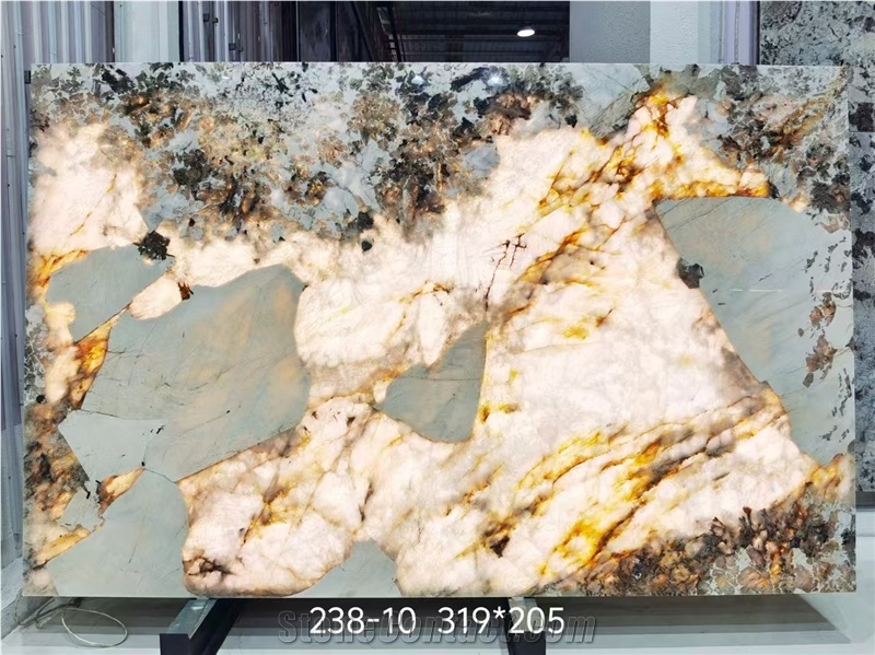 Brazil Backlit Pandora Quartzite Slabs For Wall Decoration