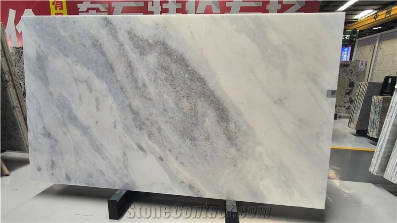 Polished Yunnan Crystal Blue Marble Slabs For Decoration