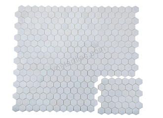 Crystal White Hexagon Mosaic Tiles