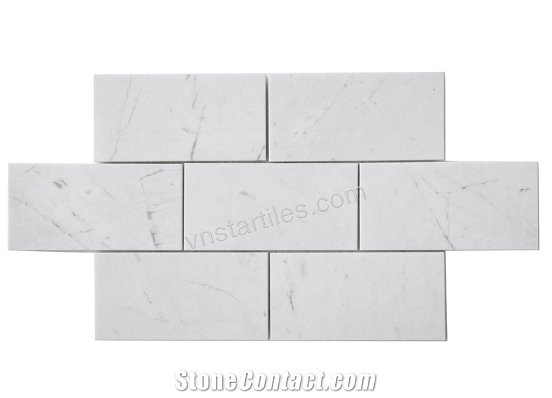 Marble Valentino White Brick Mosaic Tiles