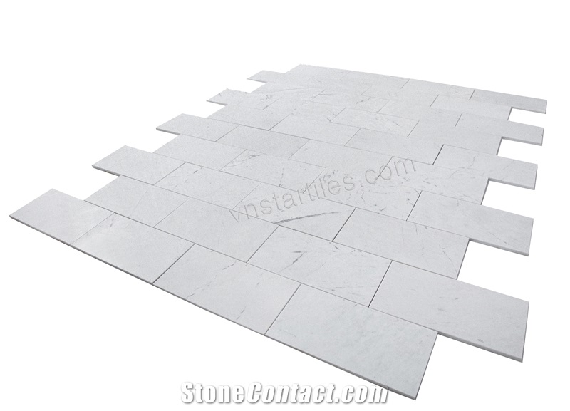 Marble Valentino White Brick Mosaic Tiles
