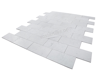Marble Valentino White Brick Mosaic Tiles