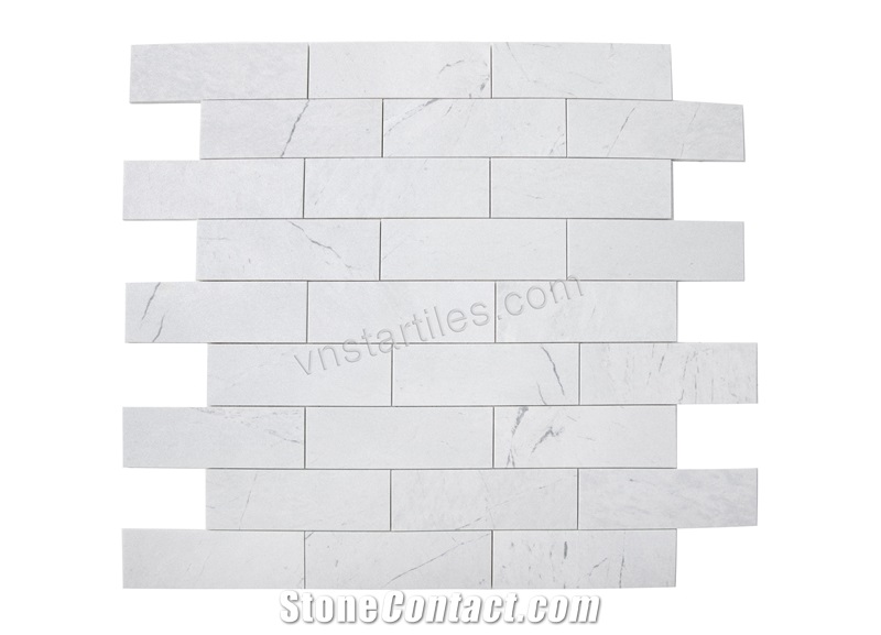 Marble Valentino White Brick Mosaic Tiles
