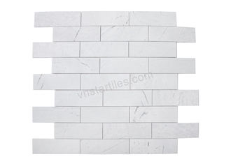 Marble Valentino White Brick Mosaic Tiles