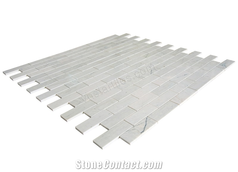 Marble Valentino White Brick Mosaic Tiles