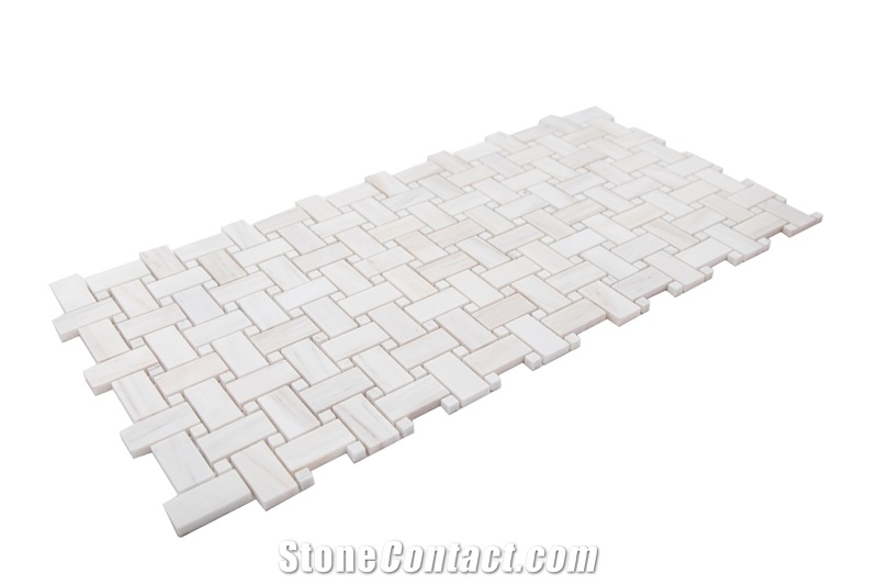 Marble Wooden Vein Basket Weave Mosaic