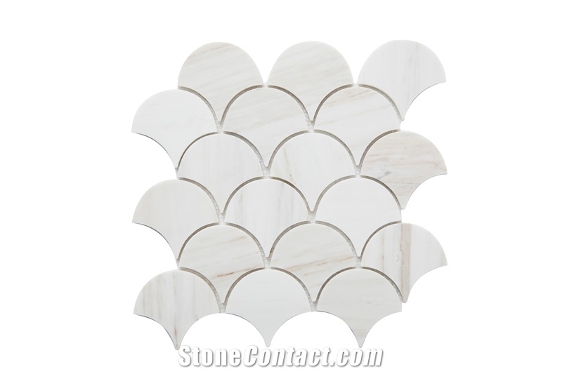 Marbles Wooden Vein Fish Scale Mosaic Tiles
