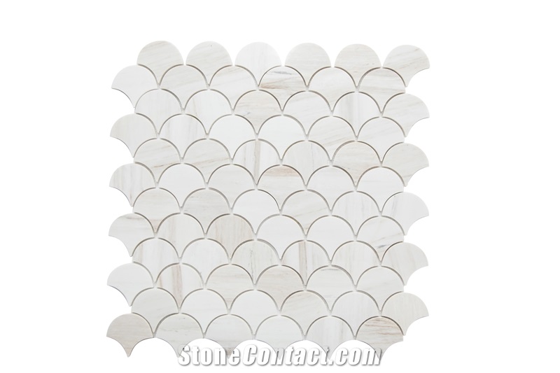 Marbles Wooden Vein Fish Scale Mosaic Tiles