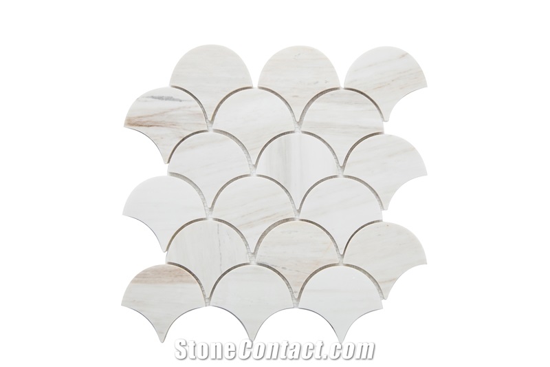 Marbles Wooden Vein Fish Scale Mosaic Tiles
