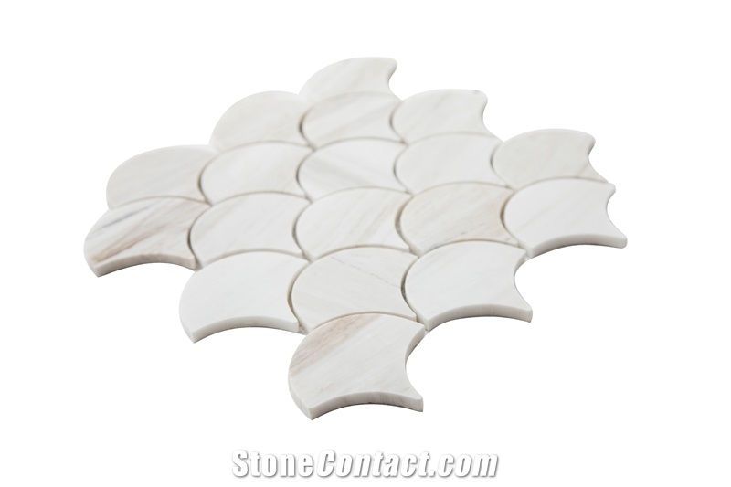 Marbles Wooden Vein Fish Scale Mosaic Tiles