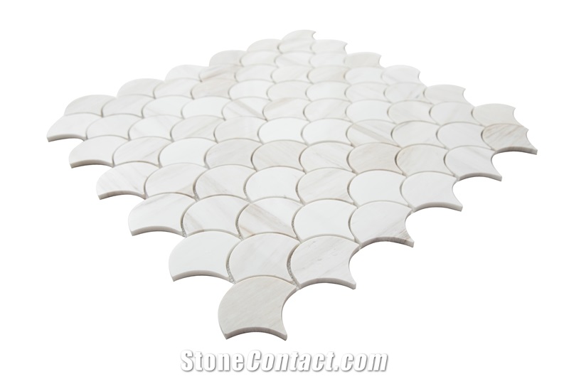 Marbles Wooden Vein Fish Scale Mosaic Tiles