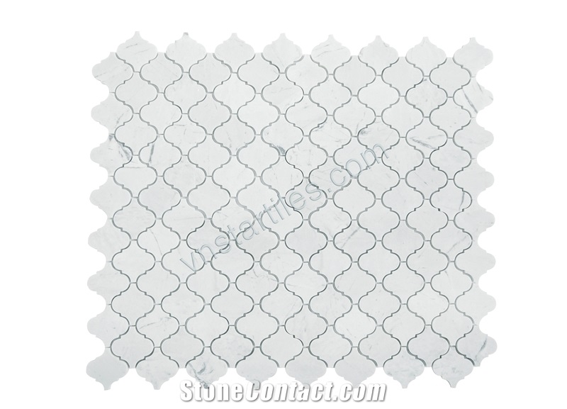 Valentino White Arabesque Marble Latern Mosaic