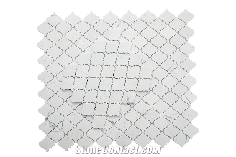 Valentino White Arabesque Marble Latern Mosaic