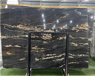 Black Belvedere Granite Slabs 20MM Polished Surface