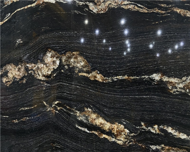 Black Belvedere Granite Slabs 20MM Polished Surface