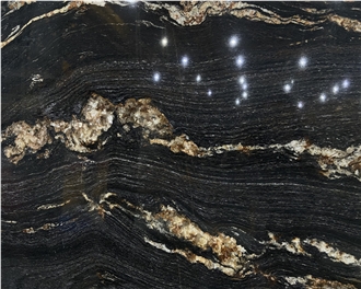Black Belvedere Granite Slabs 20MM Polished Surface